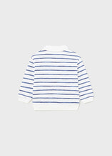 Load image into Gallery viewer, Blue Stripe Zip Polo
