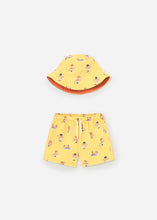 Load image into Gallery viewer, Beach Monkey Swim Trunks &amp; Bucket Hat Set
