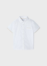 Load image into Gallery viewer, White Short Sleeve4 Button Up Top
