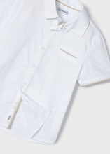 Load image into Gallery viewer, White Short Sleeve4 Button Up Top
