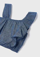Load image into Gallery viewer, Chambray Linen Flutter Tank
