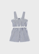 Load image into Gallery viewer, Navy Stripes Linen Romper
