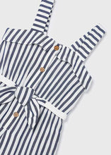 Load image into Gallery viewer, Navy Stripes Linen Romper
