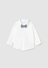 Load image into Gallery viewer, Chambray Bow Tie Button Up Set
