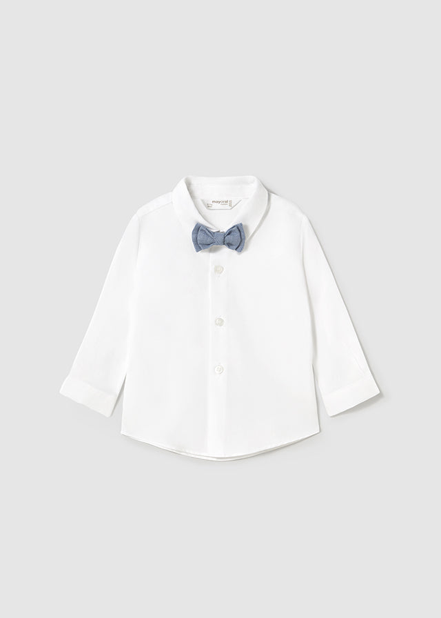 Chambray Bow Tie Button Up Set