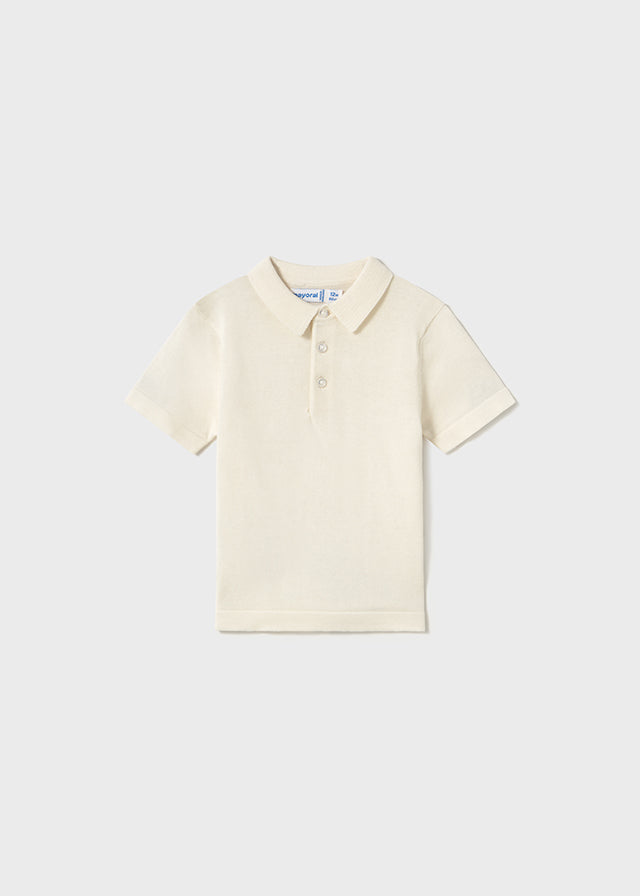 Cream Knit Lightweight Polo