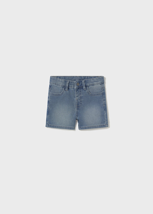 Boys Mid-Wash Stretchy Denim Shorts