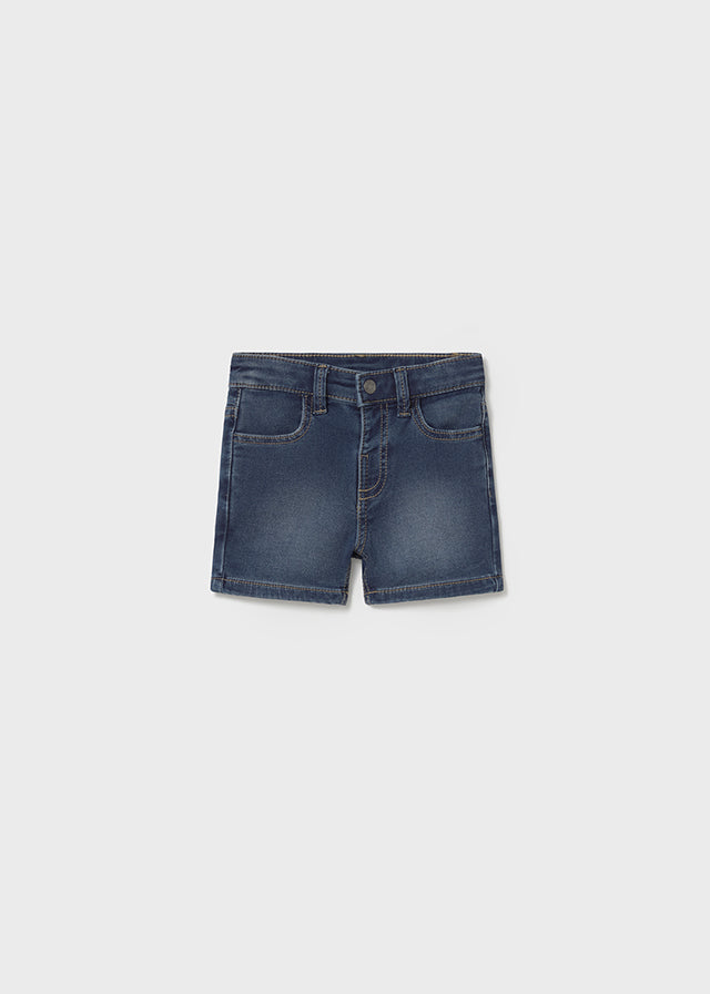 Boys Dark Wash Stretchy Denim Shorts