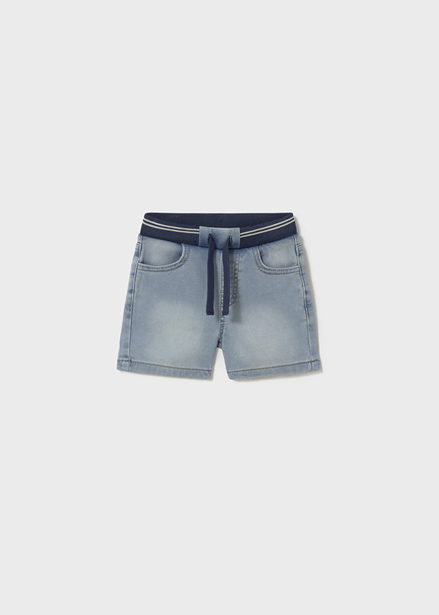 Boys Light Wash Denim Stretch Shorts