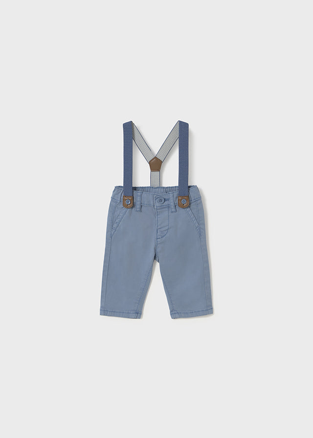 Dusty Blue Suspender Trousers
