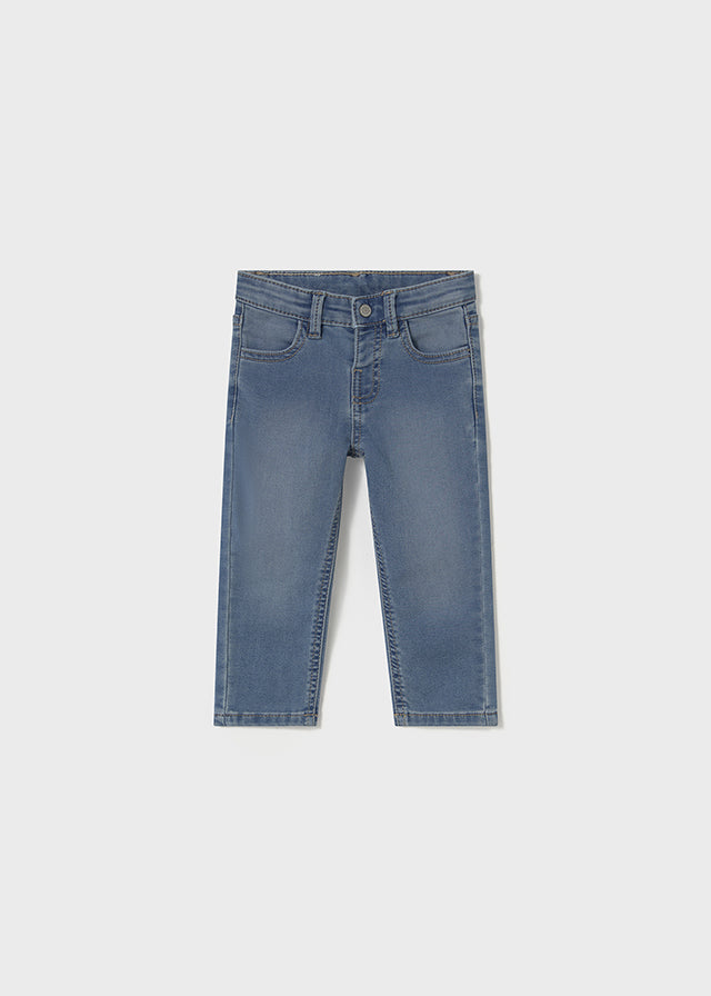 Mid-Wash Denim Stretch Jeans