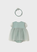 Load image into Gallery viewer, Mint Shimmer Tulle Dress + Headband Set
