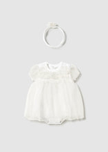 Load image into Gallery viewer, White Shimmer Tulle Dress + Headband Set
