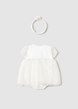 Load image into Gallery viewer, White Shimmer Tulle Dress + Headband Set
