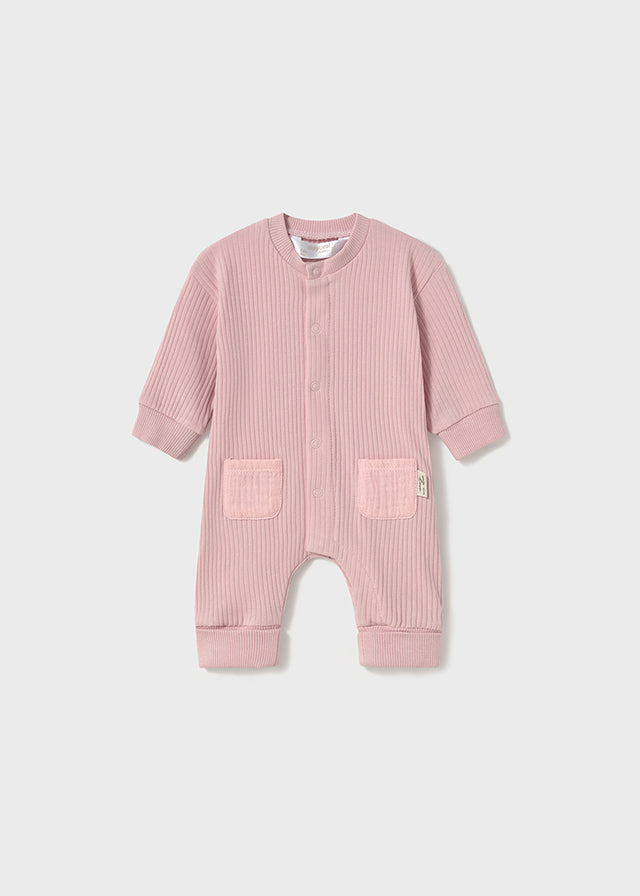 Light Pink Ribbed Coverall