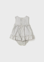 Load image into Gallery viewer, Blue Stripe Linen Dress &amp; Bloomer Set
