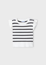 Load image into Gallery viewer, Charcoal Stripe Flutter Sleeve Top
