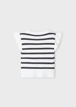 Load image into Gallery viewer, Charcoal Stripe Flutter Sleeve Top
