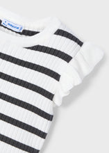 Load image into Gallery viewer, Charcoal Stripe Flutter Sleeve Top
