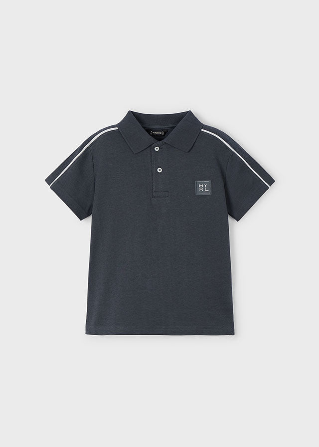 Anthracite Shoulder Stripe Polo