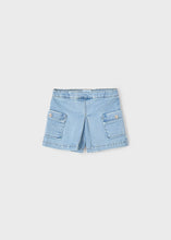 Load image into Gallery viewer, Light Wash Cargo Denim Shorts
