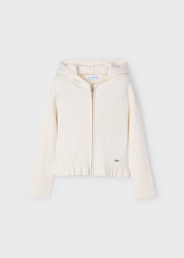 Cream Rib Knit Jacket
