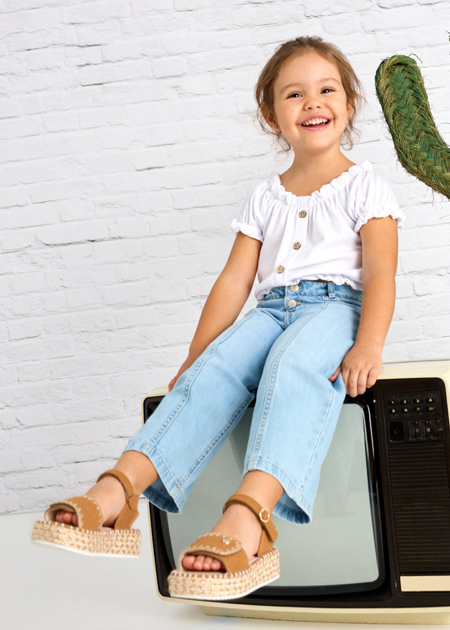 Light Wash Wide Leg Denim