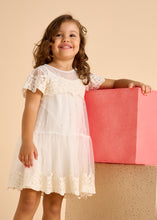Load image into Gallery viewer, Natural Embroidered Tulle Dress

