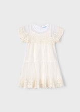 Load image into Gallery viewer, Natural Embroidered Tulle Dress
