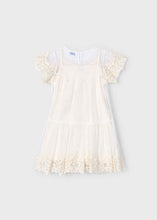 Load image into Gallery viewer, Natural Embroidered Tulle Dress
