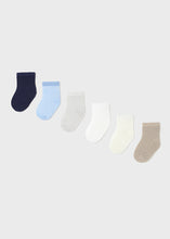 Load image into Gallery viewer, Blue/Neutrals Socks - 6 Pack
