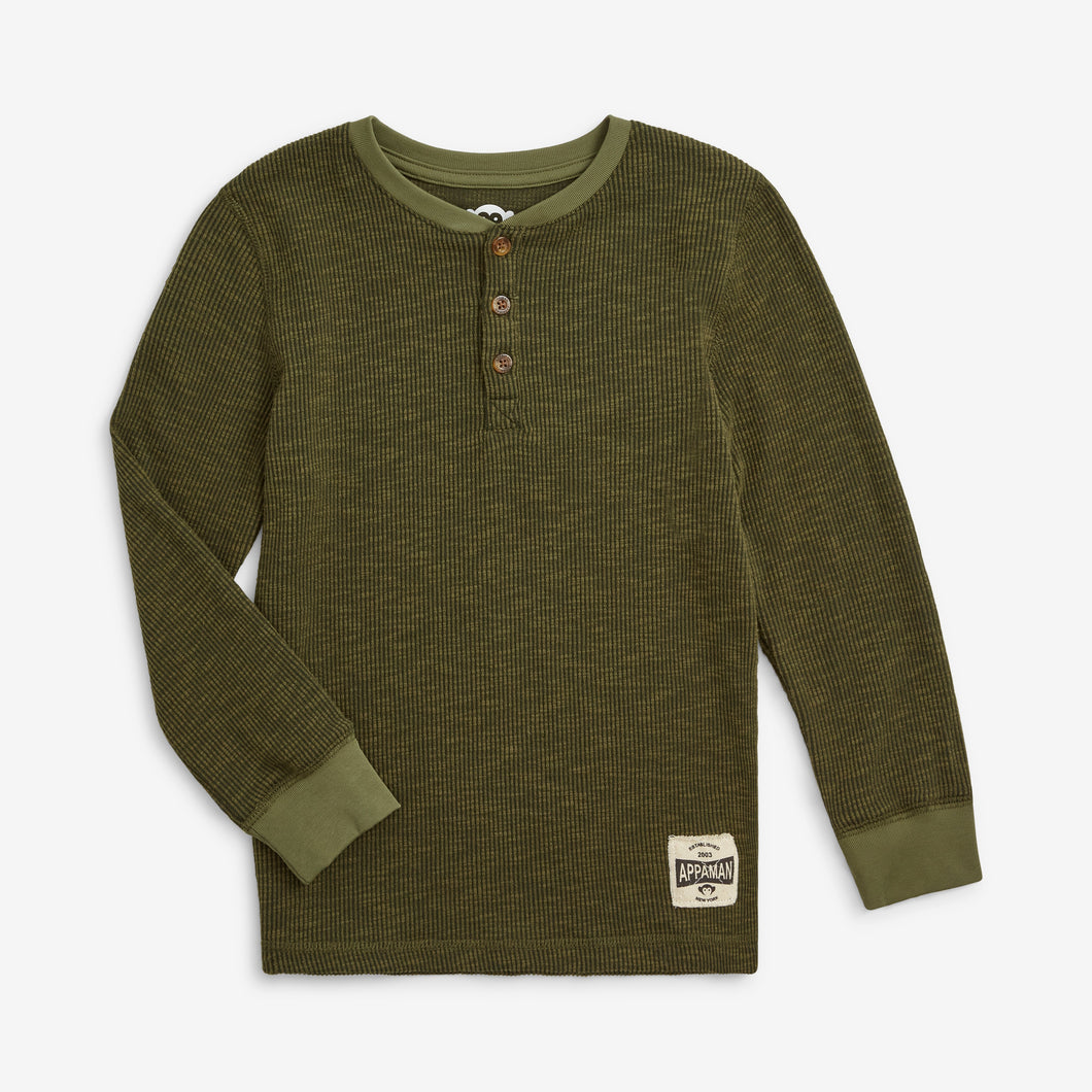 Dark Olive Thermal Henley