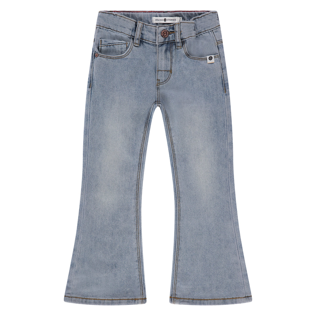 Light Wash Wide Leg Stretch Denim