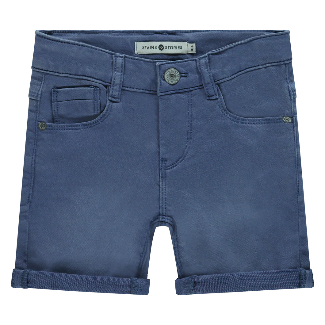 Blue Stretch Denim Bermuda Shorts