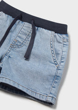 Load image into Gallery viewer, Boys Light Wash Soft Stretch Denim Shorts
