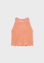 Load image into Gallery viewer, Peach Scalloped Knit Tank
