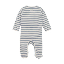 Load image into Gallery viewer, Blue Stripe Cozy Footie

