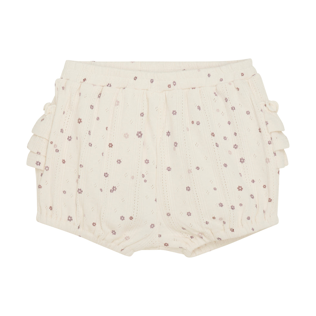 Purple Flower Pointelle Bloomer Shorts
