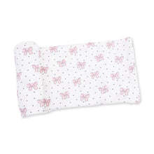 Load image into Gallery viewer, Bows &amp; Hearts Swaddle Blanket
