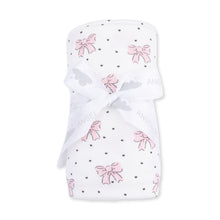 Load image into Gallery viewer, Bows &amp; Hearts Swaddle Blanket
