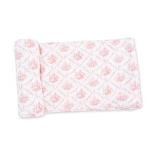 Load image into Gallery viewer, Rose Bow Lattice Swaddle Blanket
