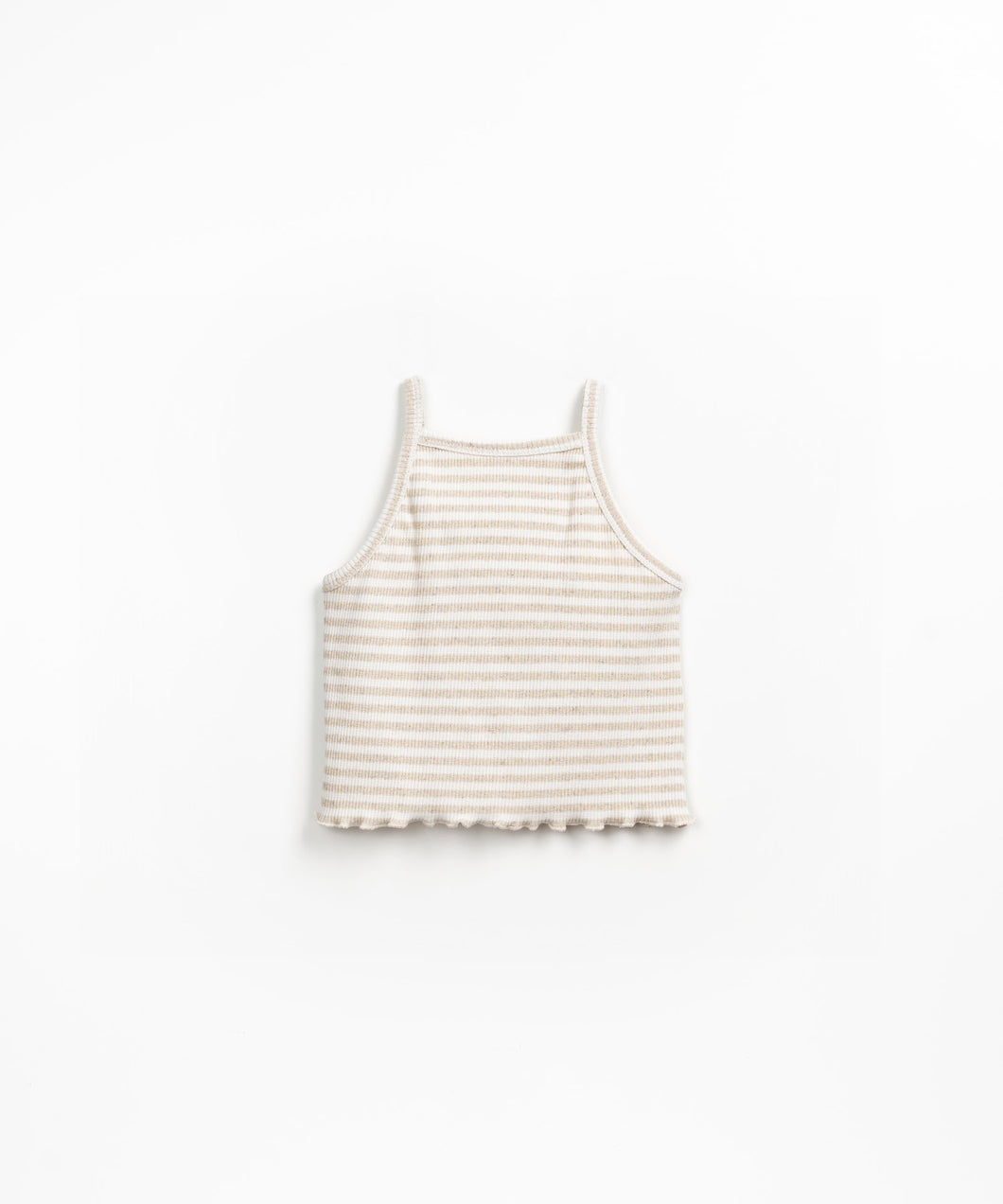 Tan Striped Rib Tank