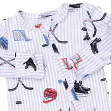Load image into Gallery viewer, Hockey Stripe Two-Way Zip Footie
