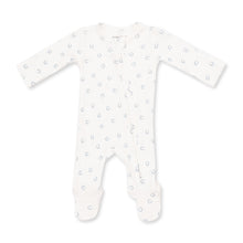 Load image into Gallery viewer, Little Blue Horseshoes Two-Way Zip Footie

