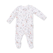 Load image into Gallery viewer, Enchanted Woodland Ruffle Two-Way Zip Footie
