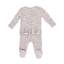 Load image into Gallery viewer, Hazel Floral Ruffle Two-Way Zip Footie
