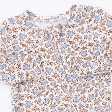Load image into Gallery viewer, Hazel Floral Ruffle Two-Way Zip Footie
