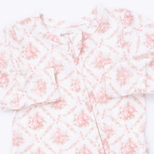 Load image into Gallery viewer, Rose Bow Lattice Ruffle Two-Way Zip Footie
