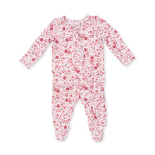 Load image into Gallery viewer, Serene Floral Ruffle Two-Way Zip Footie
