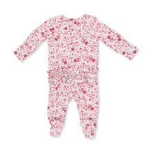 Load image into Gallery viewer, Serene Floral Ruffle Two-Way Zip Footie
